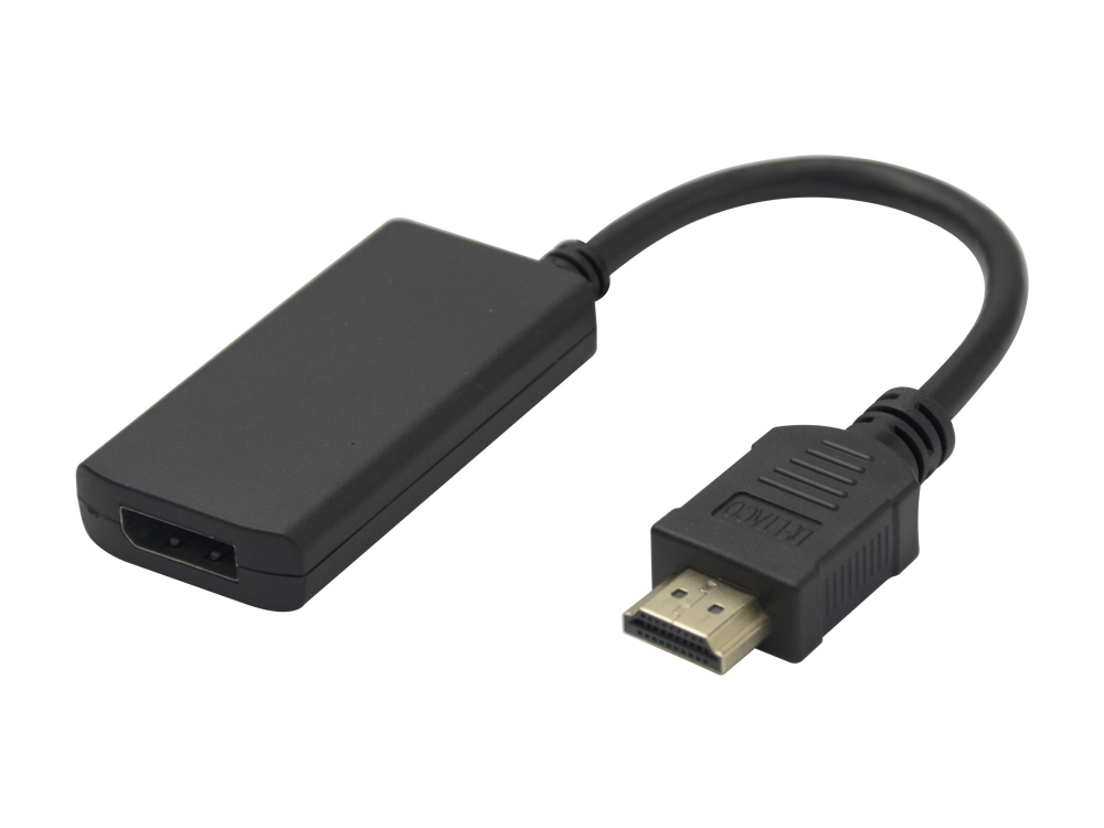 Deltaco - Adapterkabel - Displayport Hun Til Hdmi, Usb (Kun Strøm) Han - Sort - 4K60 Hz (3840 X 2160) Support