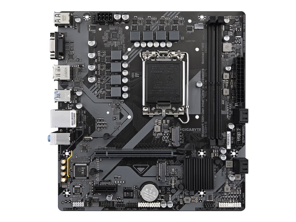 Gigabyte B760m E Mainboard – Unterstützt Intel Core Prozessoren Der 14. Generation, 6+1+1 Phasen Vrm, Bis Zu 7200 Mhz Ddr5 (Oc), 2Xpcie 4.0 M.2, 1 Gb