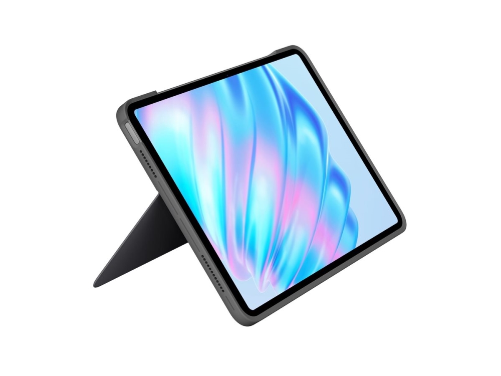 Logitech Combo Touch - Tastatur Og Folio-Kasse - Med Trackpad - Bagbelyst - Apple Smart Connector - Qwerty - Us International - Oxford-Grå - For Appl