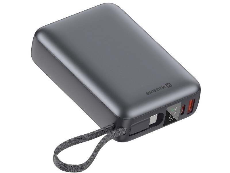 Swissten Power Bank 20000 Mah 45W With Built-In Usb-C Cable