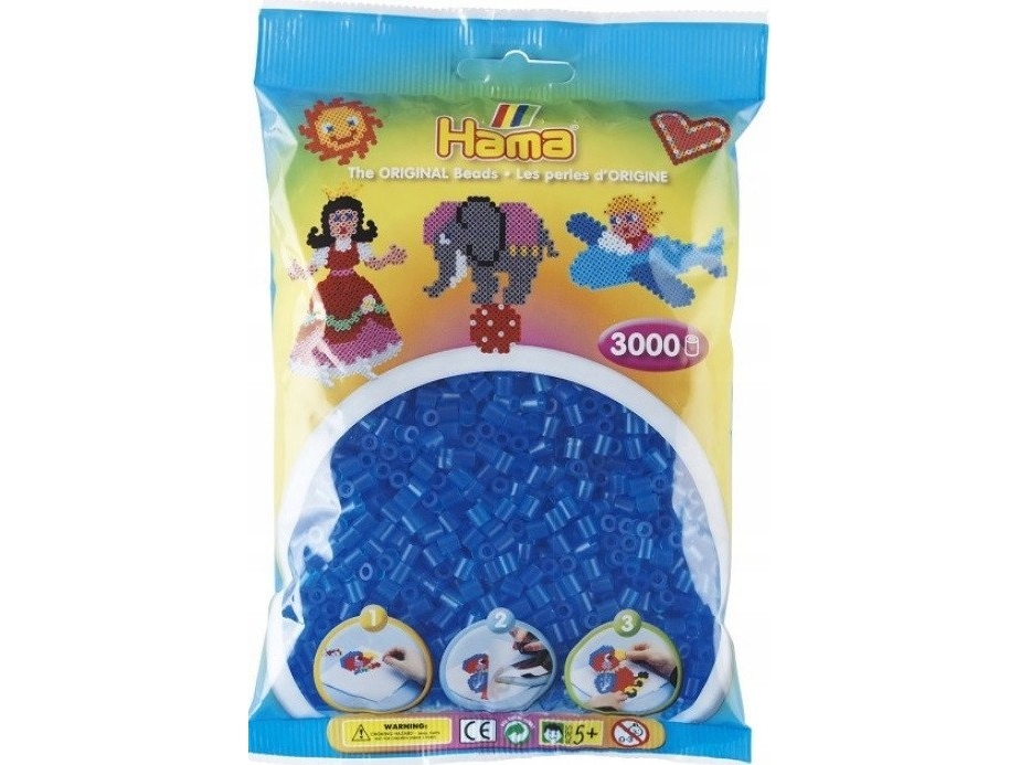 Hama midi perler 3000stk transp. blå | Leksaker - Kreativitet - Pärlor | GameStuff