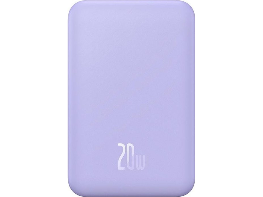 Baseus Magnetic Mini Powerbank 5000mAh 20W (purple) Powerbank - Lilla - 5000 mAh
