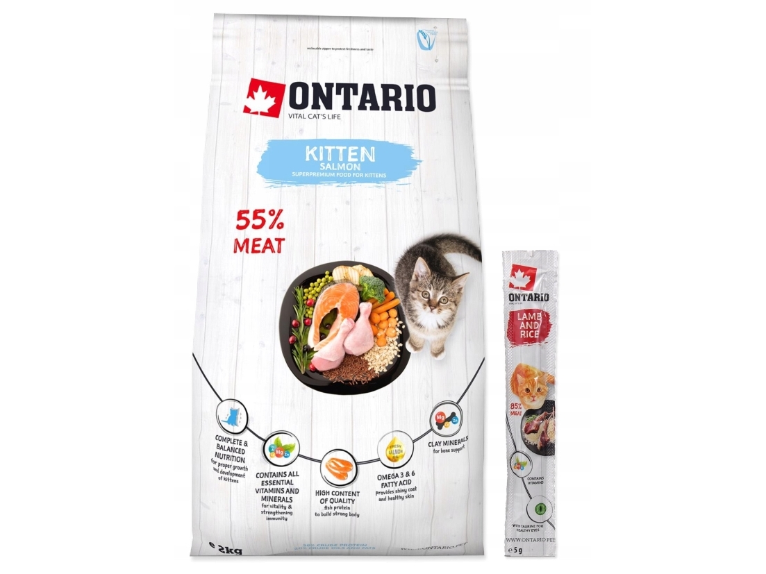 Ontario Kitten Lašiša 2Kg (Kačiukams Su Lašiša)