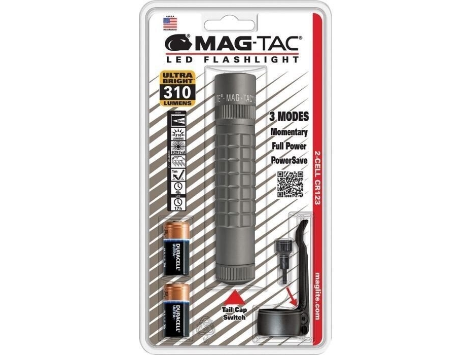 Maglite Mag-Tac Lommelygte Med Almindelig Ramme, Grå