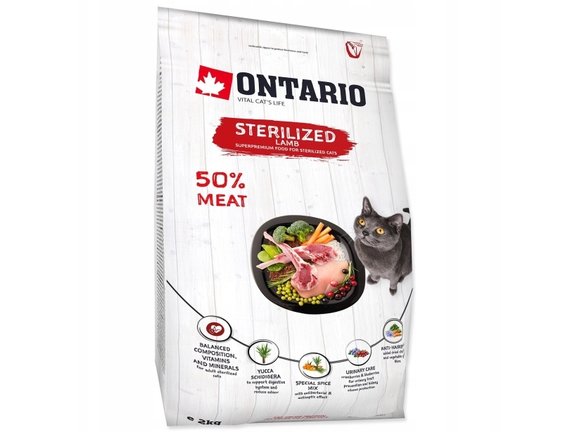 Ontario Cat Sterilised Ėriena 2Kg (Sterilizuotoms Su Ėriena)