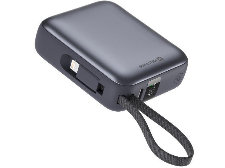 Powerbank Swissten Power Bank 10000 Mah With Built-In Cables Usb-C And Lightning