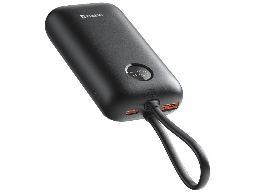 Swissten Voltbox 35W Power Bank 10000 Mah With Built-In Cables Usb-C And Lightning