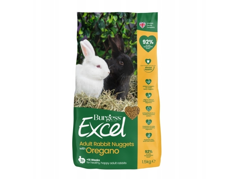 Alternativ bild 0 för Burgess Excel Adult Rabbit med Oregano 1.5kg