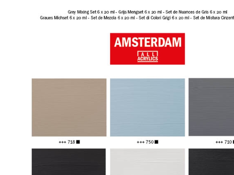 Amsterdam Standard Series Acrylfarbe Grau Mischset | 6 X
