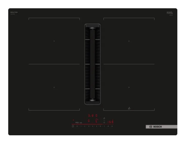 Bosch Serie 6 PVQ711H26E, musta, Kiinteä, 71 cm, Keittoalueinduktioliesi, Keraaminen, 4 alue(tta)