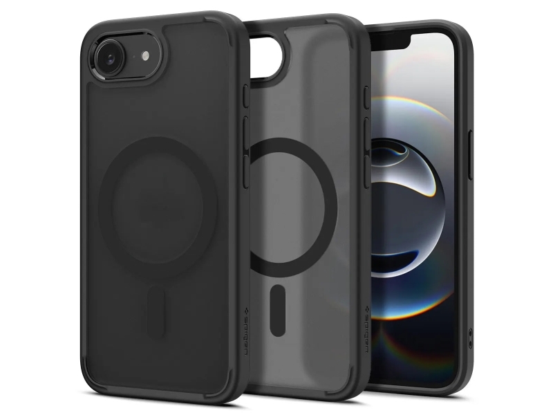 Spigen Crystal Hybrid (Magfit), Cover, Apple, Iphone 16E, 15,5 Cm (6.1"), Sort