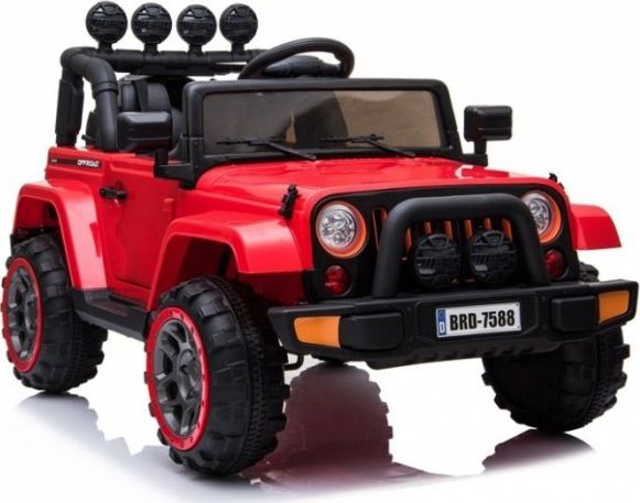 Lean Cars Akumuliatorinis Vienvietis Automobilis Vaikams Jeep Brd-7588, 4X4, Raudonos Spalvos