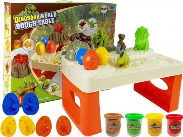 Lean Toys Daisy žaidimų stalas su modelinu ir vulkanu, 44x28x22 cm