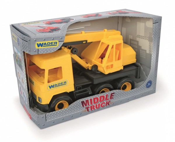 Tigres 32122 Auto Middle Truckcrane In A Box, Colour-Yellow, One Size