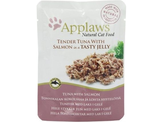 Applaws kissa annospussi tonnikalaa ja lohta hyytelössä 70g