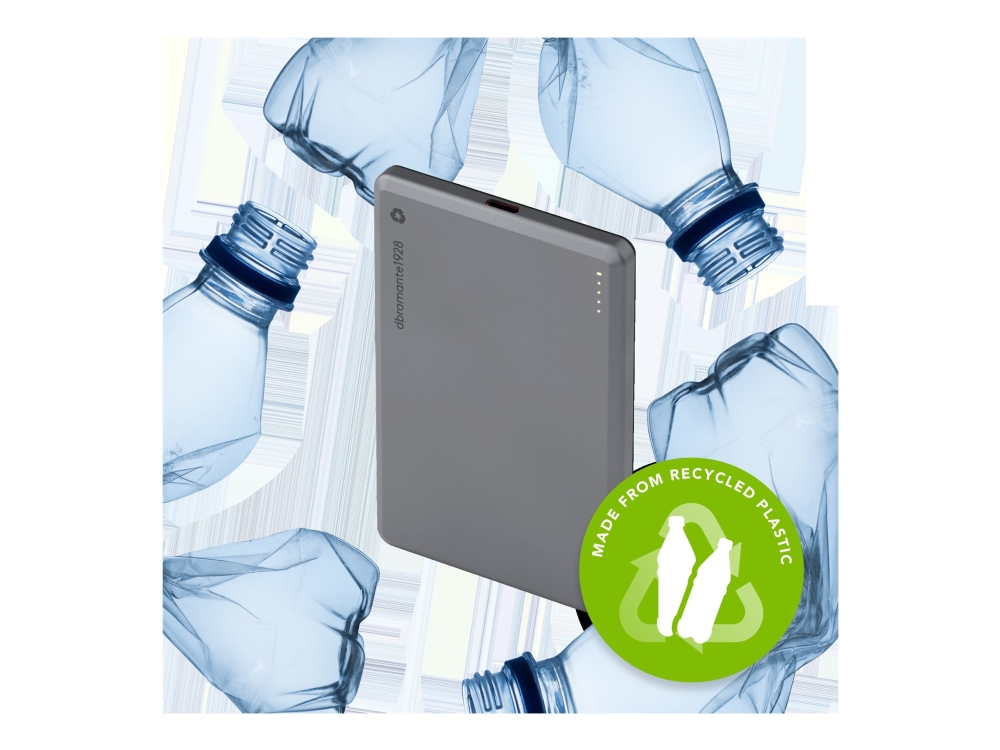 dbramante1928 re-charge - Strömförsörjningsbank - MagSafe - 5000 mAh - 20 Watt - Apple 2.4A, BC 1.2, PD 2.0, PD 3.0, QC 2.0, QC 3.0, PE 1.1+, PE 2.0+ - 2 utdatakontakter (24 pin USB-C, magnetisk) - på kabel: USB-C - grå | Tele & GPS - Batteri & Laddare - Strömförsörjningsbanker | GameStuff