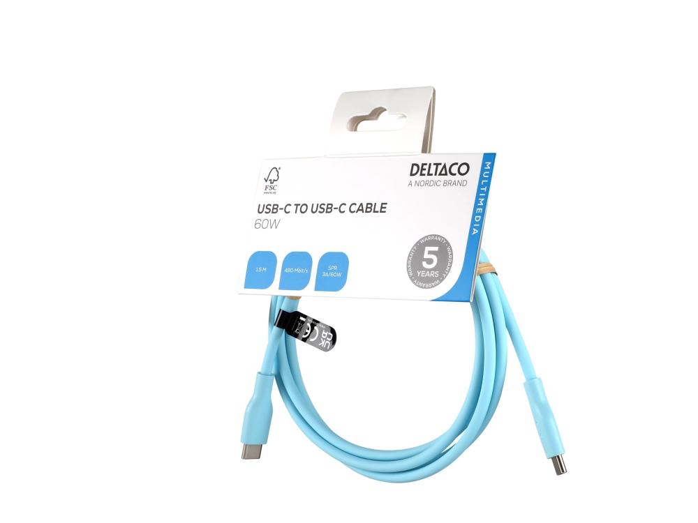 Usb-C - C Usb2.0 Spr Cable, Silikon, 1,5M, Türkis