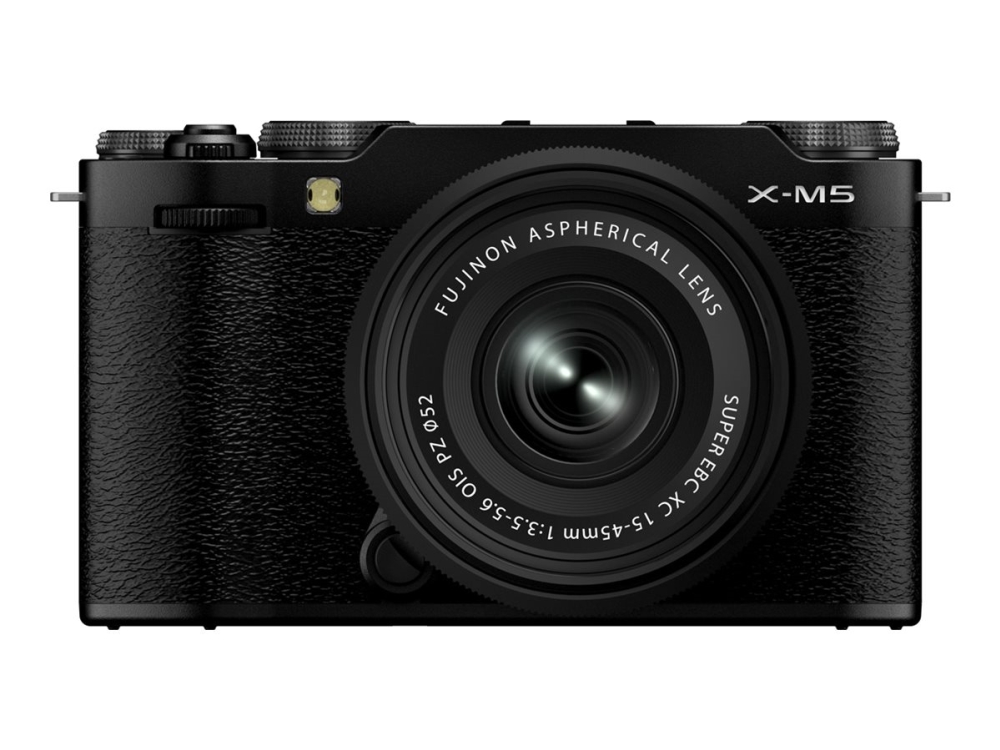 Fujifilm X Series X-M5 - Digitalkamera - spejlløst - 26.1 MP - APS-C - 6.2K / 29.97 fps XC 15-45 mm OIS PZ objektiv - Wi-Fi, Bluetooth - sort