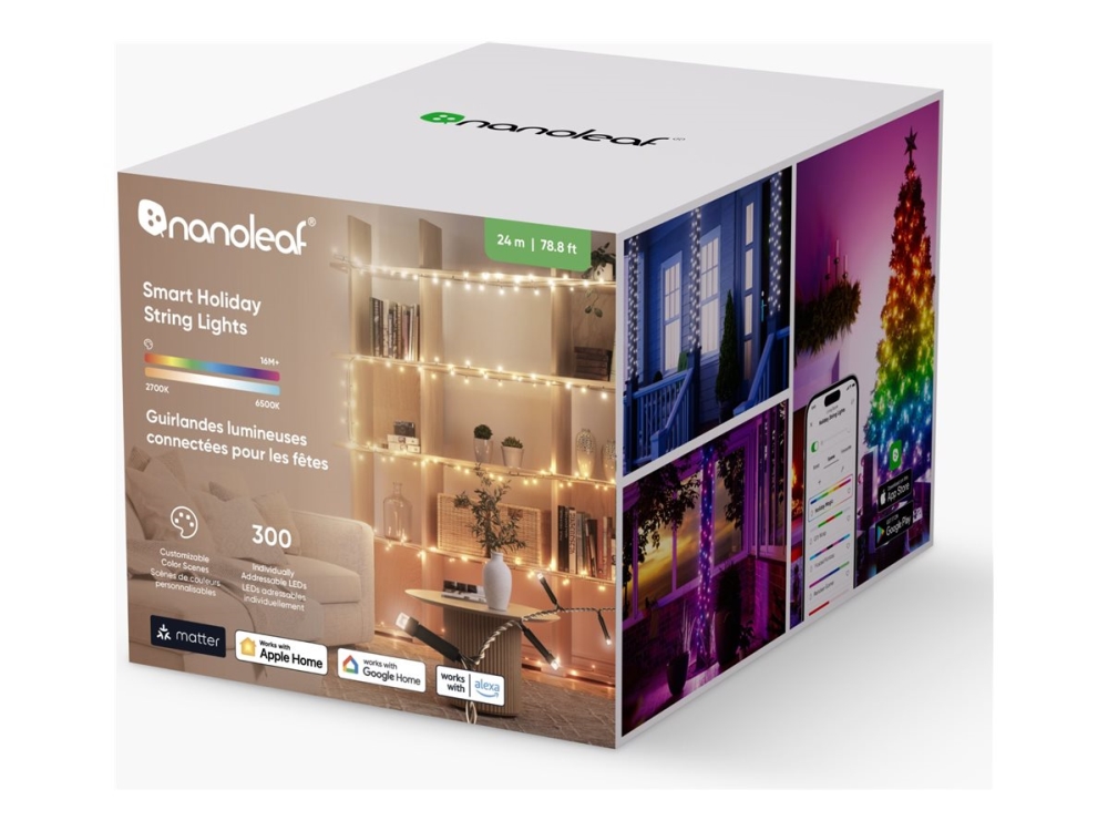 Nanoleaf Smart Holiday - Stränglampor - LED - 16 miljoner färger/justerbar vit - 2700-6500 K | Smarta hem - Smart hemkontroll och plattformar - Samsung SmartThings | GameStuff