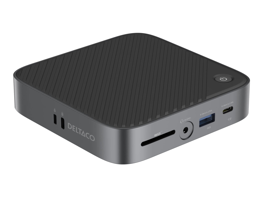 Deltaco Usbc-Hdmi28, Usb Typ-C, 65 W, Schwarz, Sd, 4K Ultra Hd, 60 Hz