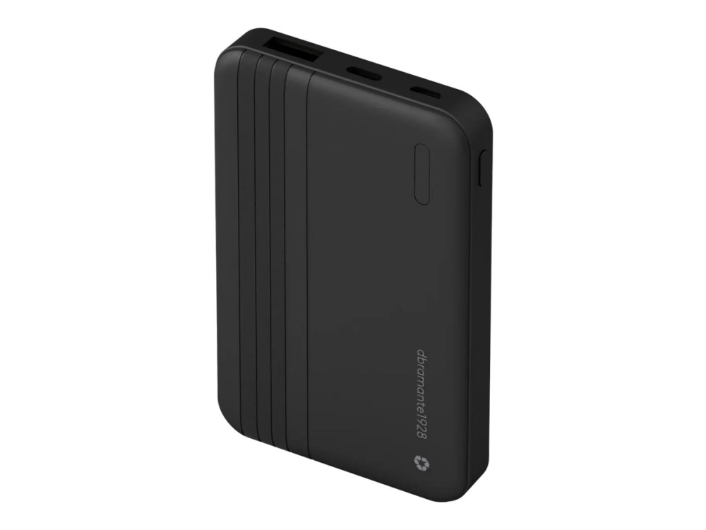 dbramante1928 re-charge - Powerbank - 5000 mAh - 20 Watt - Apple 2.4A, BC 1.2, PD 2.0, PD 3.0, QC 2.0, QC 3.0 - 2 output-stikforbindelser (24 pin USB-C, USB Type A) - på kabel: USB-C - sort