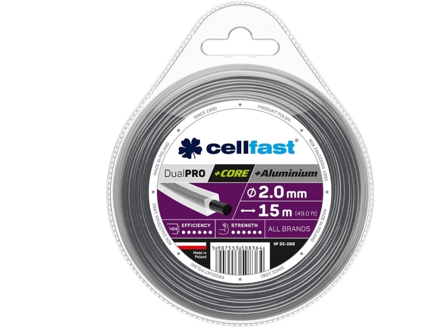 Cellfast skæresnøre med kerne 3,0*15 m firkant (35-068)