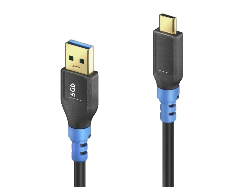 Purelink Fi-U320-030, 3 M, Usb A, Usb C, Usb 3.2 Gen 1 (3.1 Gen 1), 5 Gbit/S, Schwarz, Blau