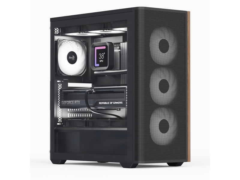 Aerocool D501a, Midi Tower, Pc, Sortieren, Atx, Micro Atx, Mini-Itx, Acrylnitrilbutadienstyrol, Spcc, Træ, Spil