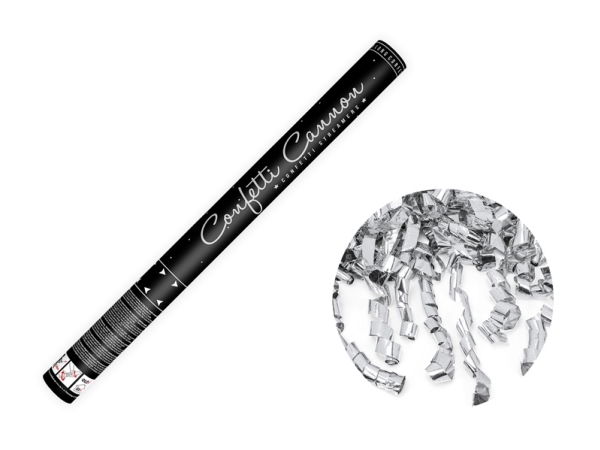 PartyDeco TUKSE60-018M, Konfettikanon, Metallisk, Silver, 1 färger, Rand, 600 mm, 1 styck | TV, Ljud & Bild - Musikstudio - Effekt utrustning | GameStuff