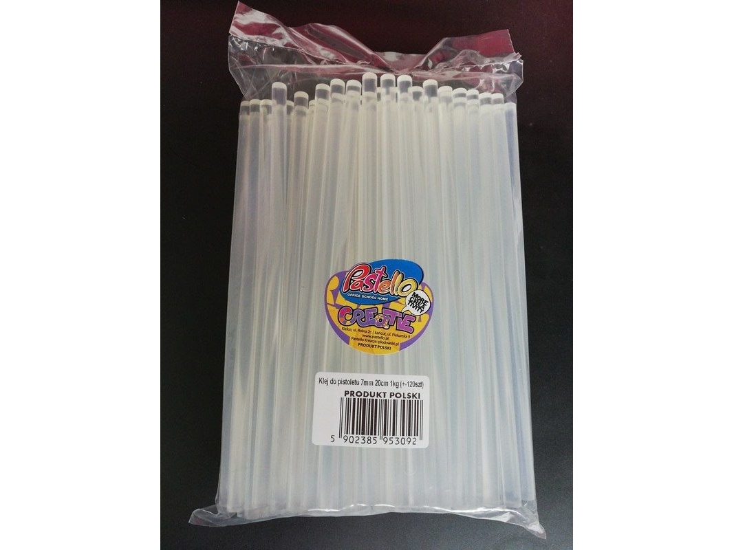 Wkady Klejowe Pastello Klej Do Pistoletu R.8 Mm 20 Cm 1 Kg 120 Lasek Pas 3092 Pastello