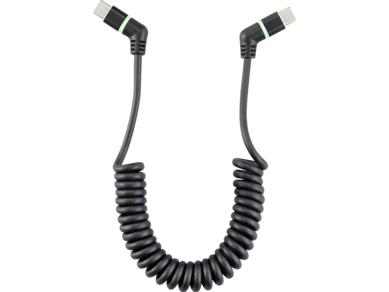 Renkforce Usb-Kabel Usb 2.0 Usb-C Stik, Usb-C Stik 1.50 M Sort Stikkontakt, Der Kan Drejes 360°, Spiralkabel Rf-6713692