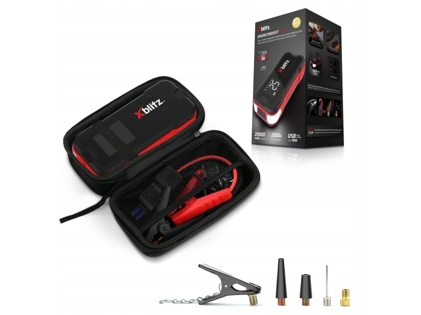 Xblitz EnergyBoost Pro 20000mAh Jump Starter, multifunktionell startanordning | Bilvård & Biltillbehör - Säkerhetsutrustning för Bilen - Starthjälp | GameStuff