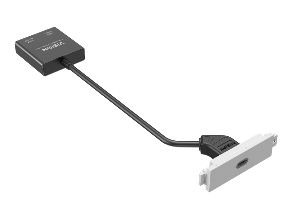 Vision Techconnect 3 - Modulær Facilitet Pladesæt Med Snap-Ins Og Kabler - Usb Type C - Hvid