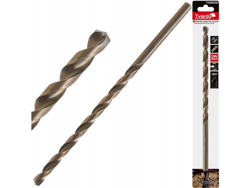 Tvardy Hss-Bohrer Für Metall, Gold, 10.0 X 265Mm Din1869 (25/100) Tvardy