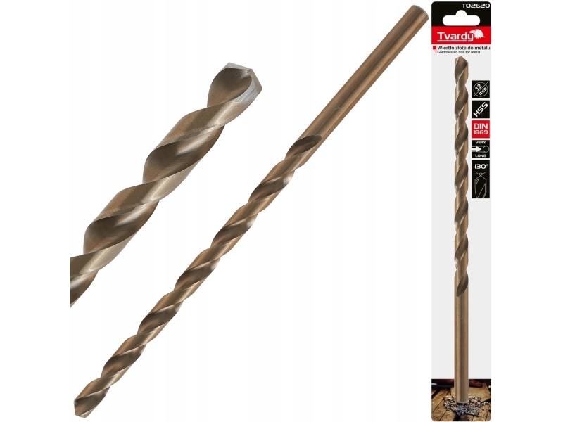 Hartbohrer Für Metall, Gold 12,0 X 295 Mm Hss Din1869