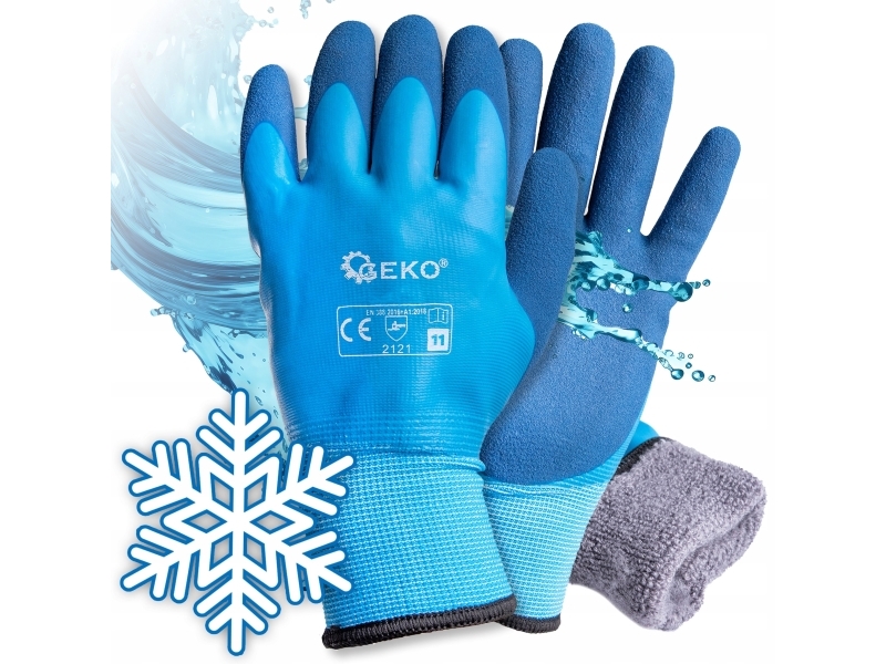 Geko Wasserfeste Winter-Arbeitshandschuhe Gr. 11 / Baumwolle – Latex