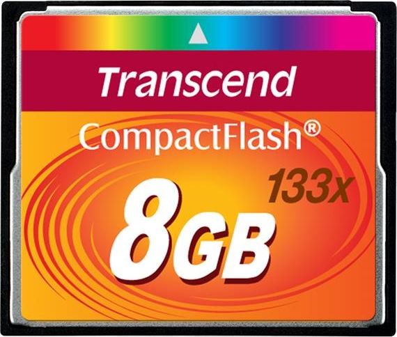 Transcend Ts8gcf133, 8 Gb, Kompaktflash, Mlc, 50 Mb/S, 20 Mb/S, Schwarz