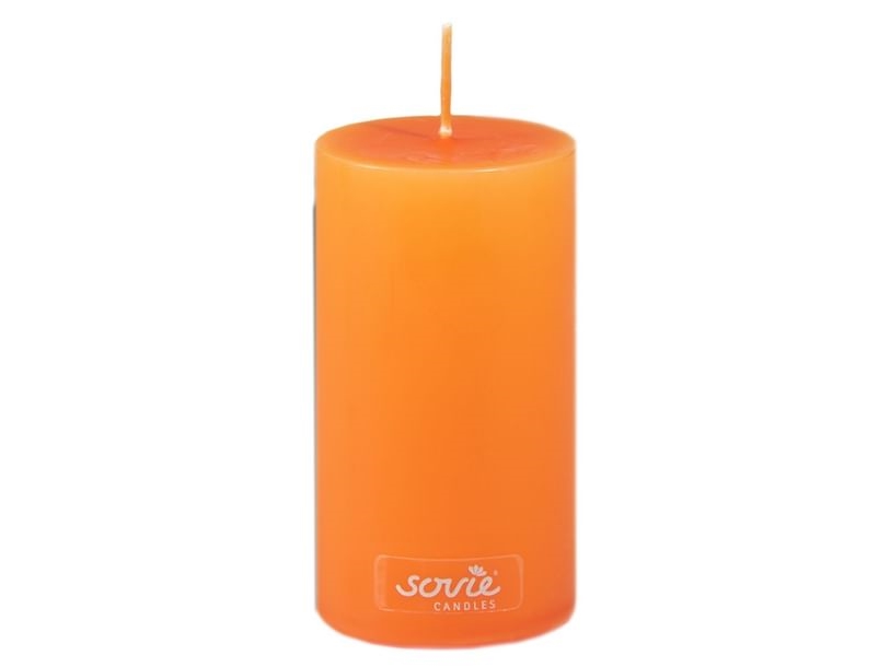 Block Kerze Orange, 5X10 Cm