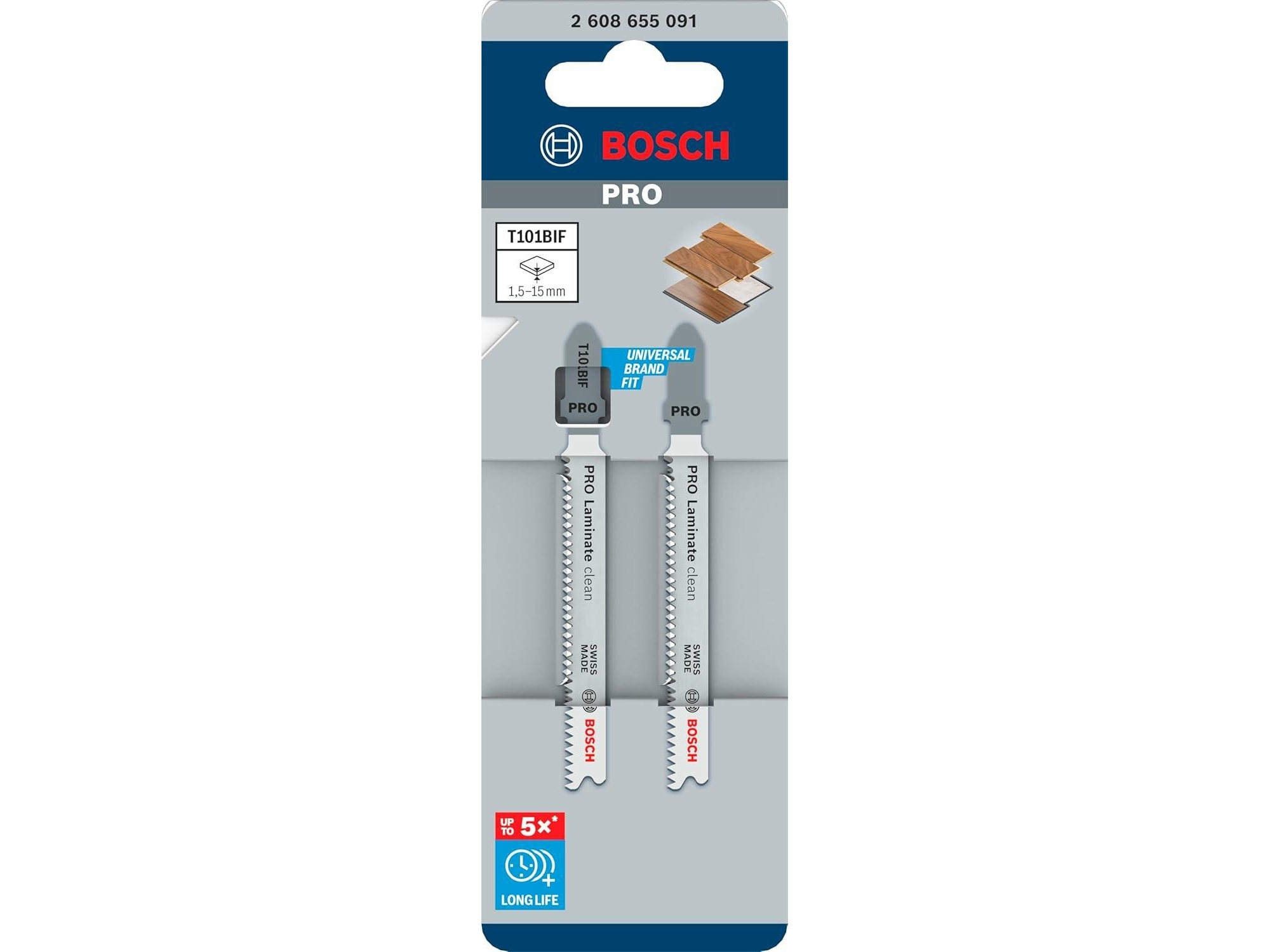 BOSCH sticks&aring;gsblad T PRO LAMINATE CLEAN T101BIF 83 mm / 2 st