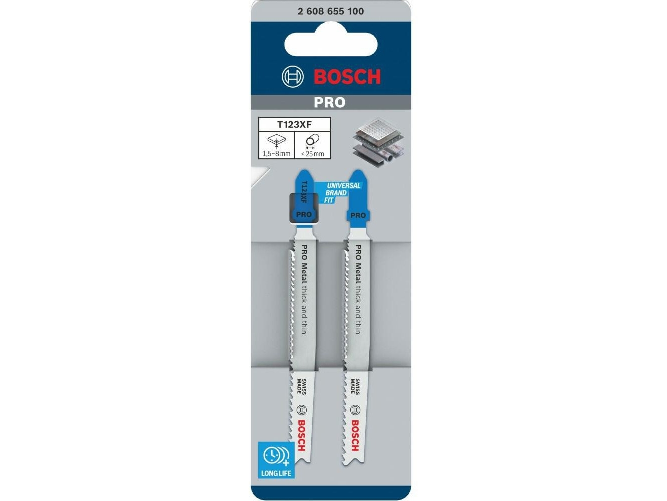 BOSCH sticks&aring;gblad T PRO METAL THICK AND THIN T123XF 100 mm (2 st)