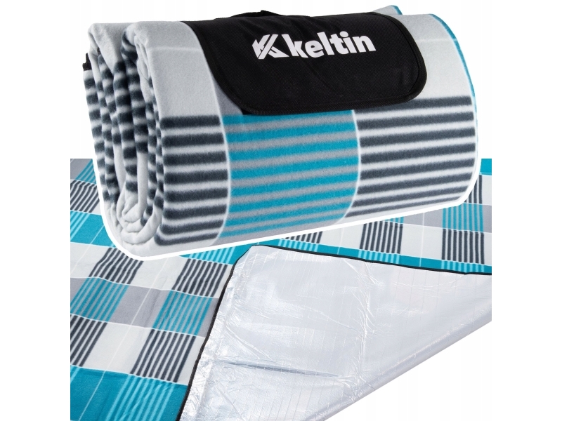 KELTIN picknickfilt med isolering 200x200 (grå-blå) (12) | Bostäder - Utomhus- och trädgårdsliv - Mattor för utomhusbruk | GameStuff