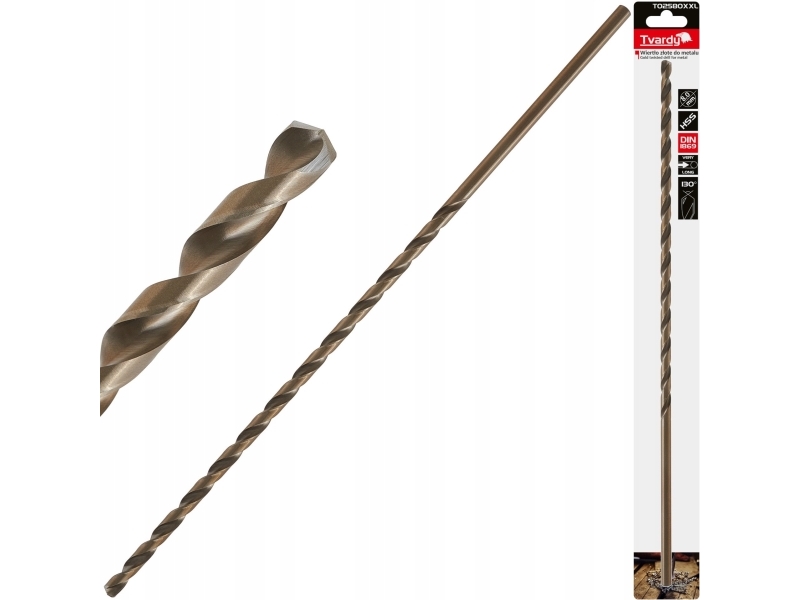 Bohreinsatz Hartbohrer Gold Für Metall Lang 8,0 X 390 Mm Hss Din1869 (25/100)