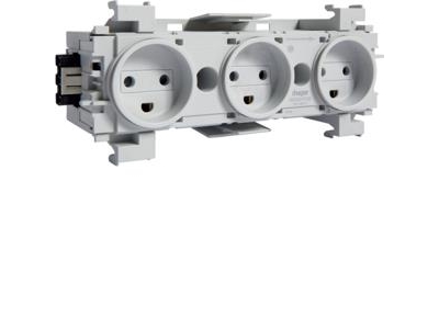 HAGER Ecoline 3xDK pistorasia eteen asennettavaksi RAL 9016