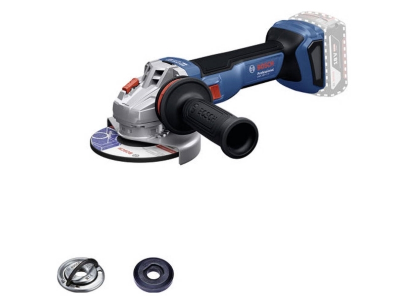 Bosch GWS 18V-8 sladdl&ouml;s vinkelslip 18 V 125 mm, 2x 4,0 Ah batterier, v&auml;ska - SOLO