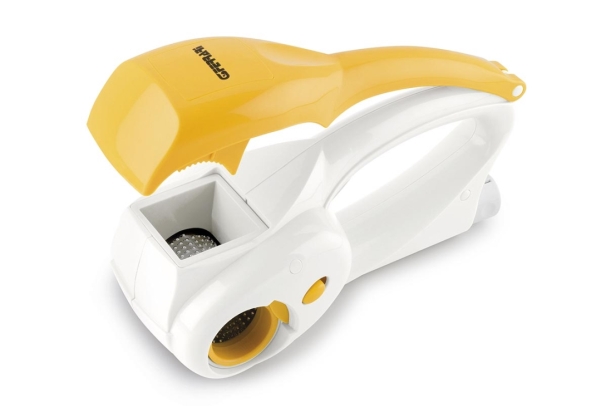G3 Ferrari G20065, Electric Grater, Hvid, Gul, Plast, Rustfrit Stål, Brød, Ost, Chokolade, Nødder, Vekselstrøm