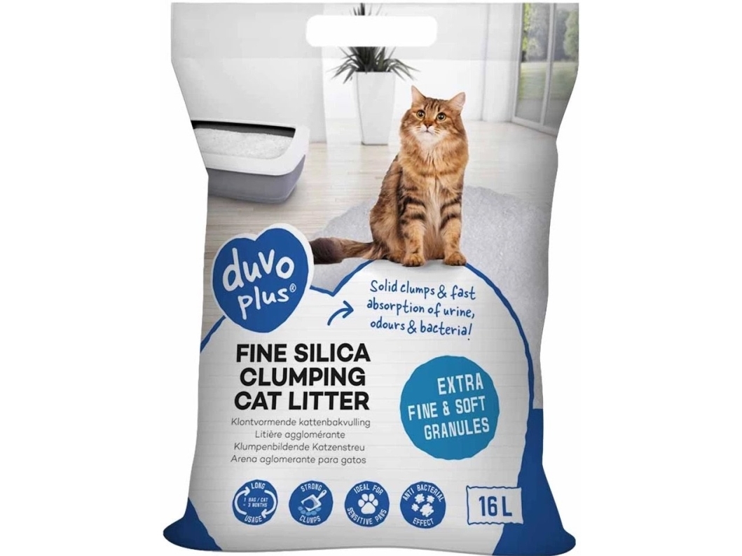 Duvo+ Silica Clumping kissan kuivike 6kg 16L