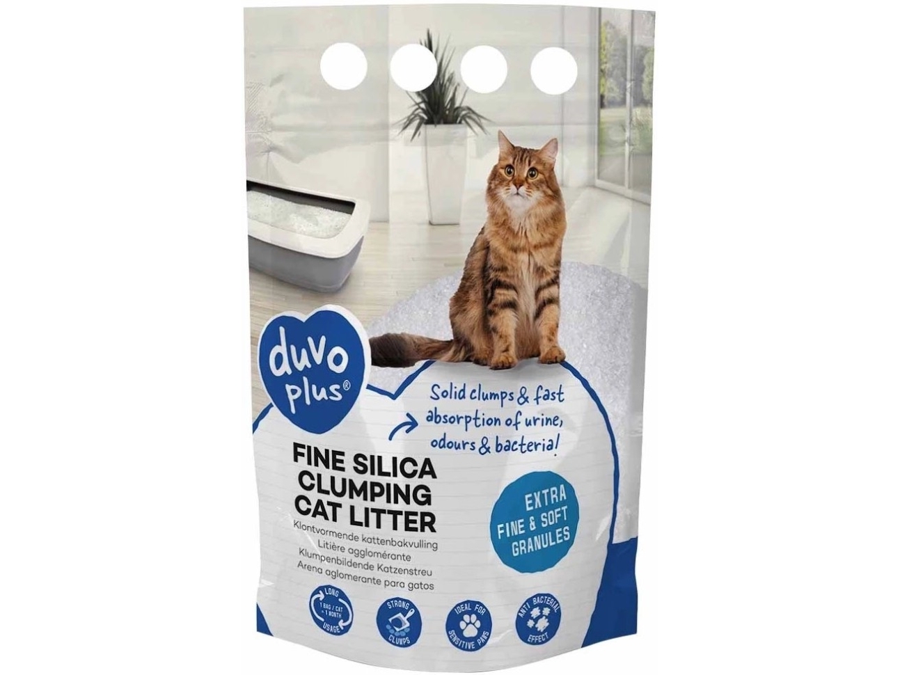 Duvo+ Silica Clumping kissan kuivike 1.9kg 5L