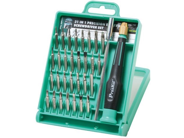 Skruvmejselsats SD-9802, ProsKit, utbytbara bits | Datorkomponenter - Datorchassin & Tilbeör - IT-Verktyg | GameStuff