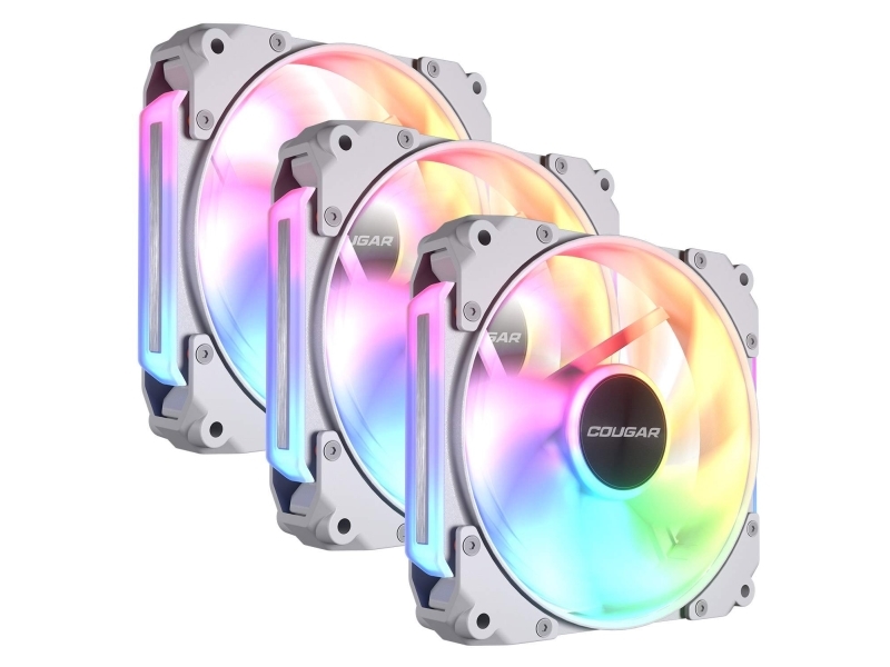 Cougar Gaming Apolar 120 Argb, Blæsermodul, Hvid, 3-Pin + 4-Pin, 75,38 Kubikfod/Min., 37,1 Db, Computerkabinet