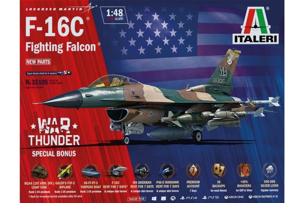 Italeri - F-16c Fighting Falcon War Thunder Fly - 1:48 - 35105